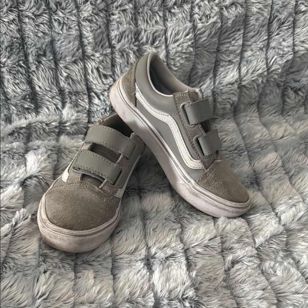 Vans Gray Sneakers with Suede Upper and Velcro Straps